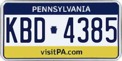 PA license plate KBD4385