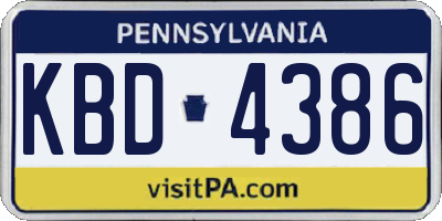 PA license plate KBD4386