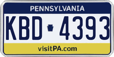 PA license plate KBD4393