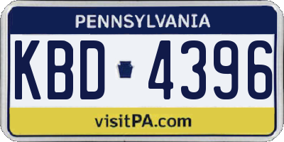 PA license plate KBD4396