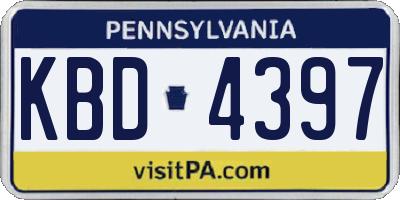 PA license plate KBD4397