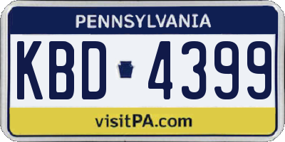 PA license plate KBD4399