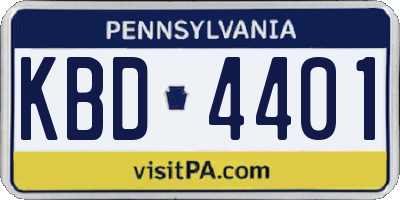 PA license plate KBD4401
