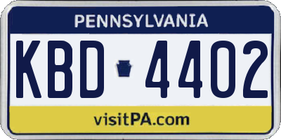 PA license plate KBD4402