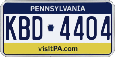 PA license plate KBD4404