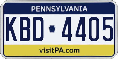 PA license plate KBD4405