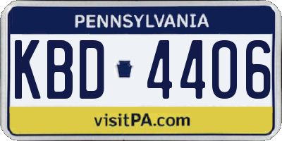 PA license plate KBD4406