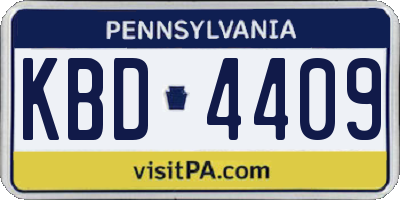 PA license plate KBD4409