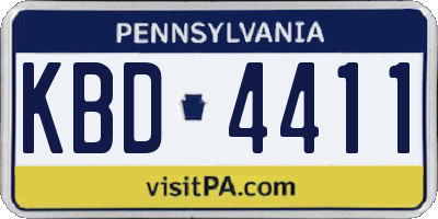 PA license plate KBD4411