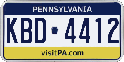 PA license plate KBD4412