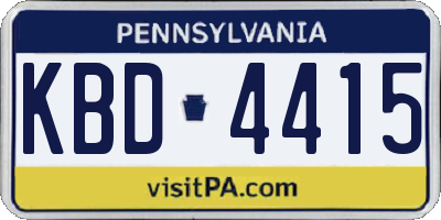 PA license plate KBD4415