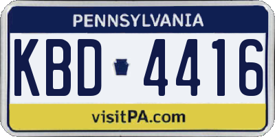 PA license plate KBD4416