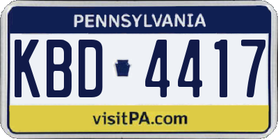 PA license plate KBD4417