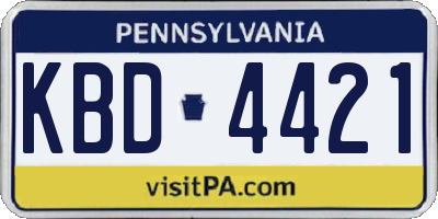 PA license plate KBD4421