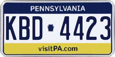 PA license plate KBD4423