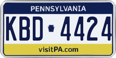 PA license plate KBD4424