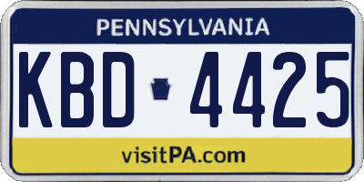 PA license plate KBD4425