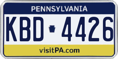 PA license plate KBD4426