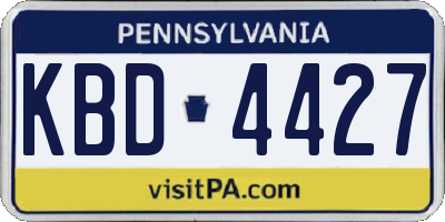 PA license plate KBD4427