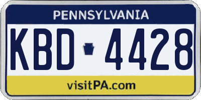 PA license plate KBD4428