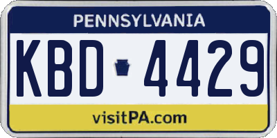 PA license plate KBD4429