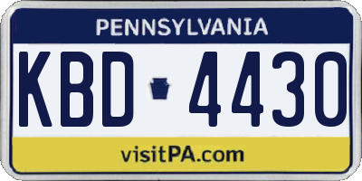 PA license plate KBD4430