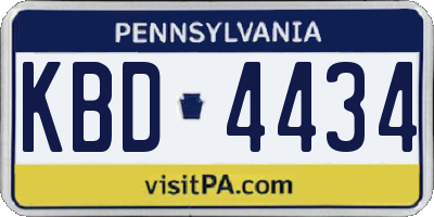 PA license plate KBD4434
