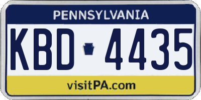 PA license plate KBD4435