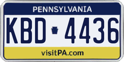 PA license plate KBD4436