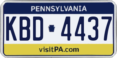 PA license plate KBD4437