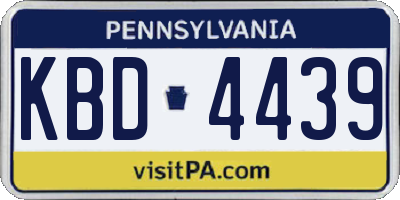 PA license plate KBD4439