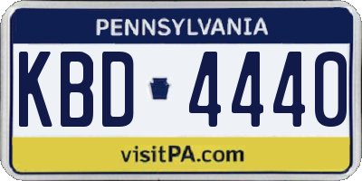 PA license plate KBD4440