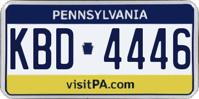 PA license plate KBD4446