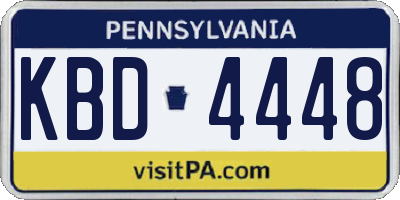 PA license plate KBD4448
