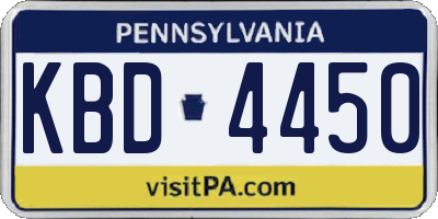 PA license plate KBD4450