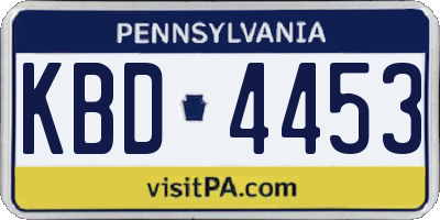 PA license plate KBD4453