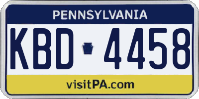 PA license plate KBD4458