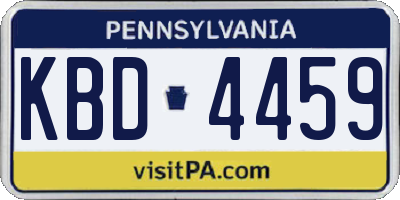 PA license plate KBD4459