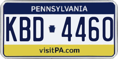 PA license plate KBD4460