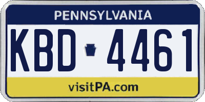 PA license plate KBD4461