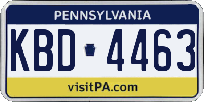 PA license plate KBD4463