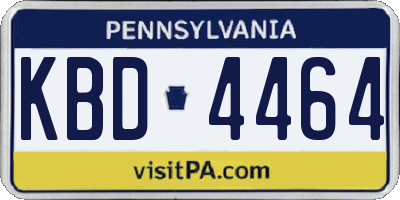 PA license plate KBD4464