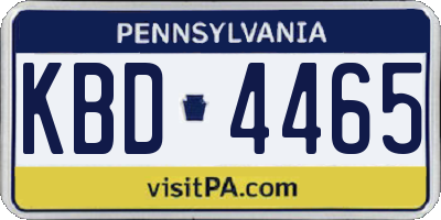 PA license plate KBD4465