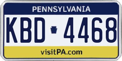 PA license plate KBD4468