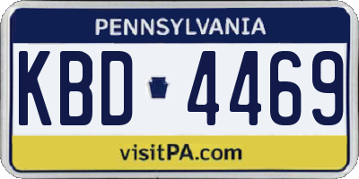 PA license plate KBD4469