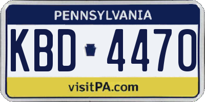 PA license plate KBD4470