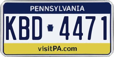 PA license plate KBD4471