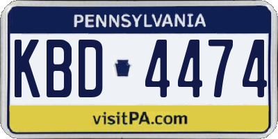 PA license plate KBD4474