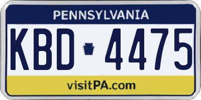 PA license plate KBD4475