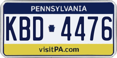 PA license plate KBD4476